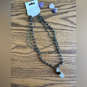 Triple layered vintage crystal necklace